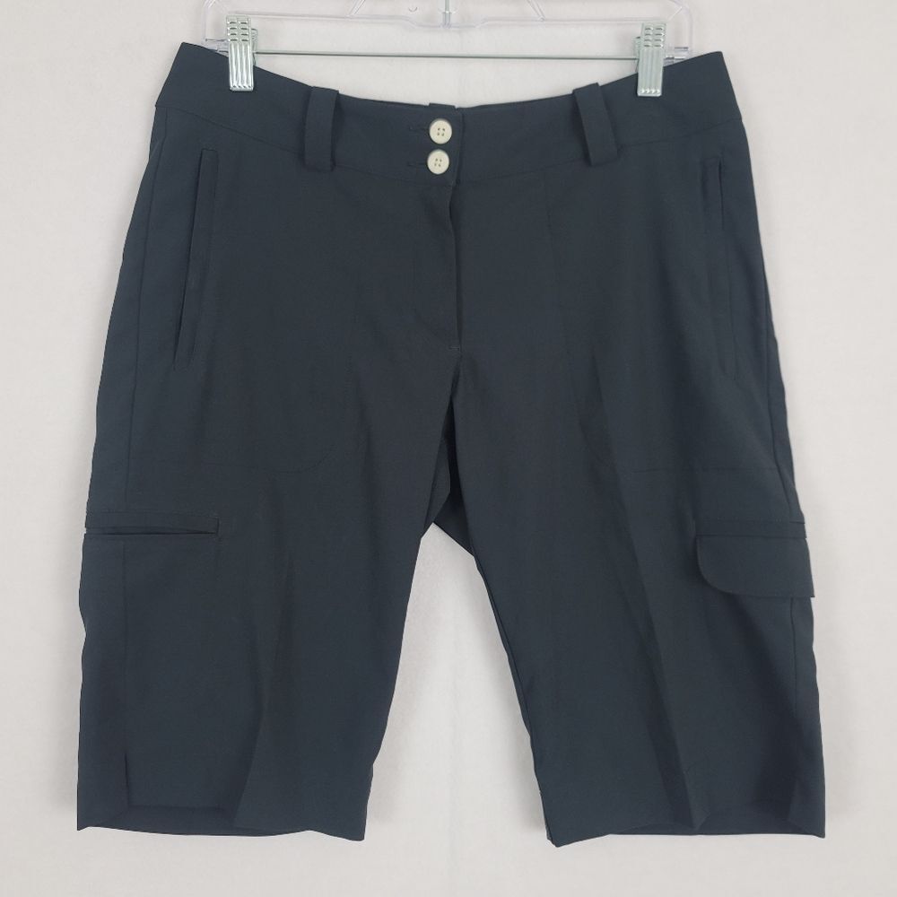 Women's NIKE GOLF TOUR PERFORMANCE Dri Fit Size 6 Black Shorts Zippered pocket